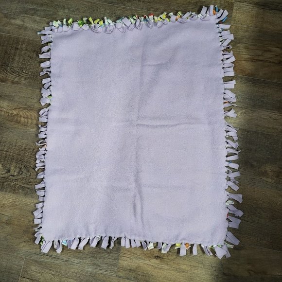 Vintage Homemade Fleece Knotted Baby Blanket Lovey Security Toys Blocks - Picture 4 of 6